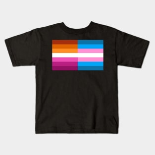 Custom Transgender Lesbian Transbian Flag Kids T-Shirt